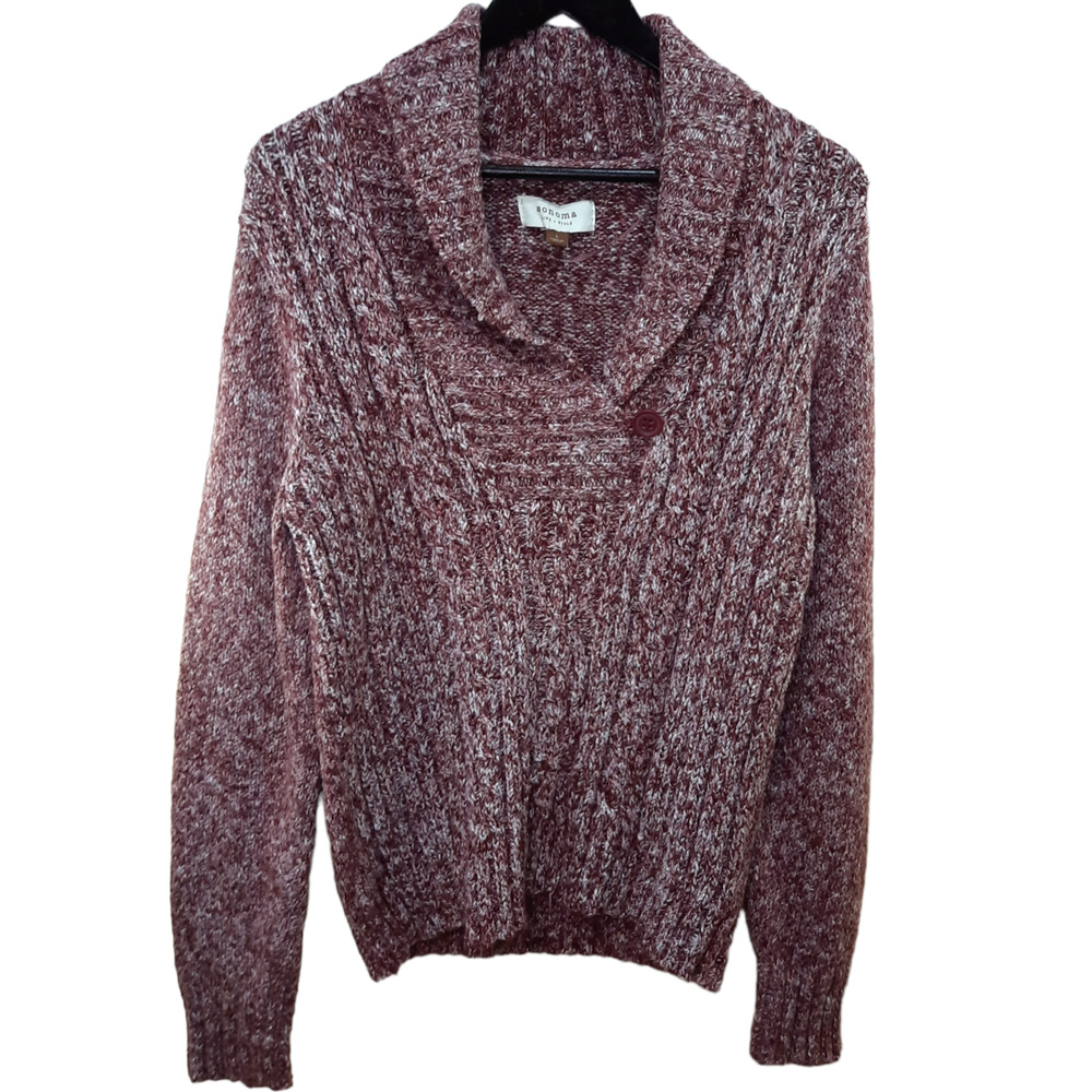 Sonoma| Burgundy Womens Cable Knit Sweater Size L